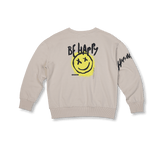 Graffiti Collection | 'Be Happy' Slogan Print Sweatshirt